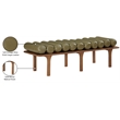 Meridian Furniture Landon Olive Green Vegan Leather Bench