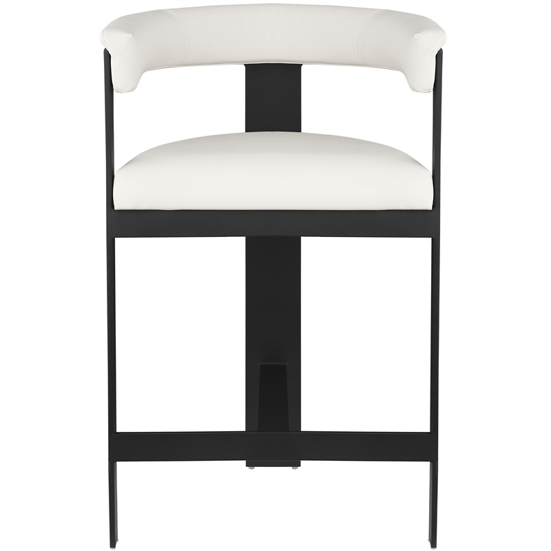 Meridian Furniture Romeo Cream Vegan Leather Counter Stool (Set of 2)