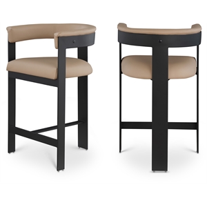 Meridian Furniture Romeo Tan Vegan Leather Counter Stool (Set of 2)