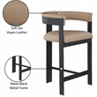 Meridian Furniture Romeo Tan Vegan Leather Counter Stool (Set of 2)