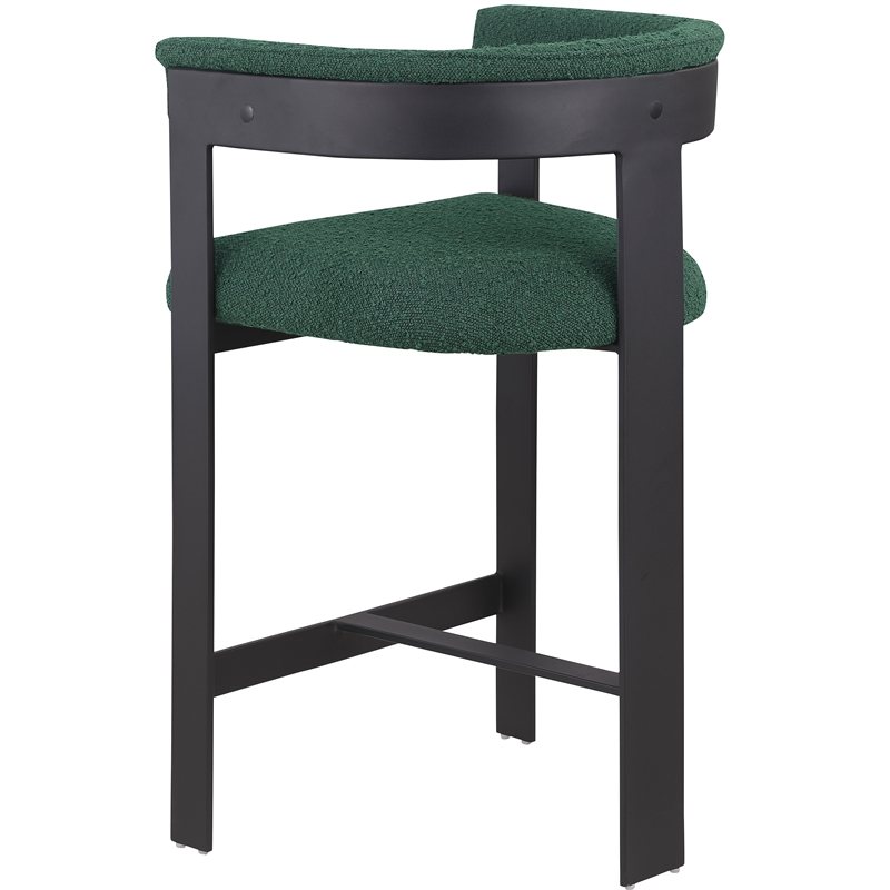 Meridian Furniture Romeo Green Boucle Fabric Counter Stool (Set of 2)