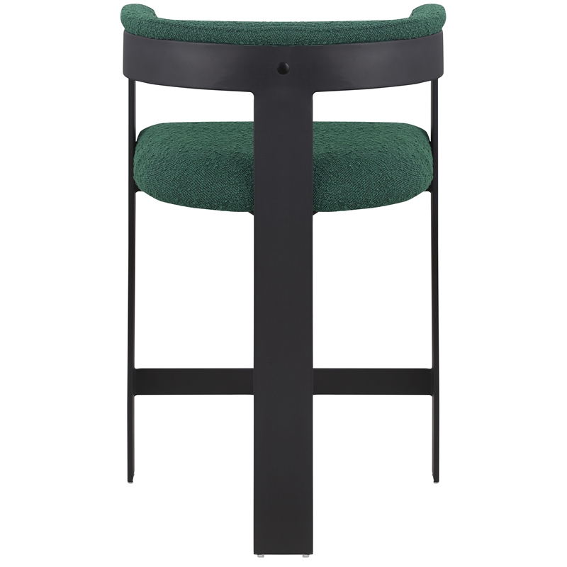 Meridian Furniture Romeo Green Boucle Fabric Counter Stool (Set of 2)
