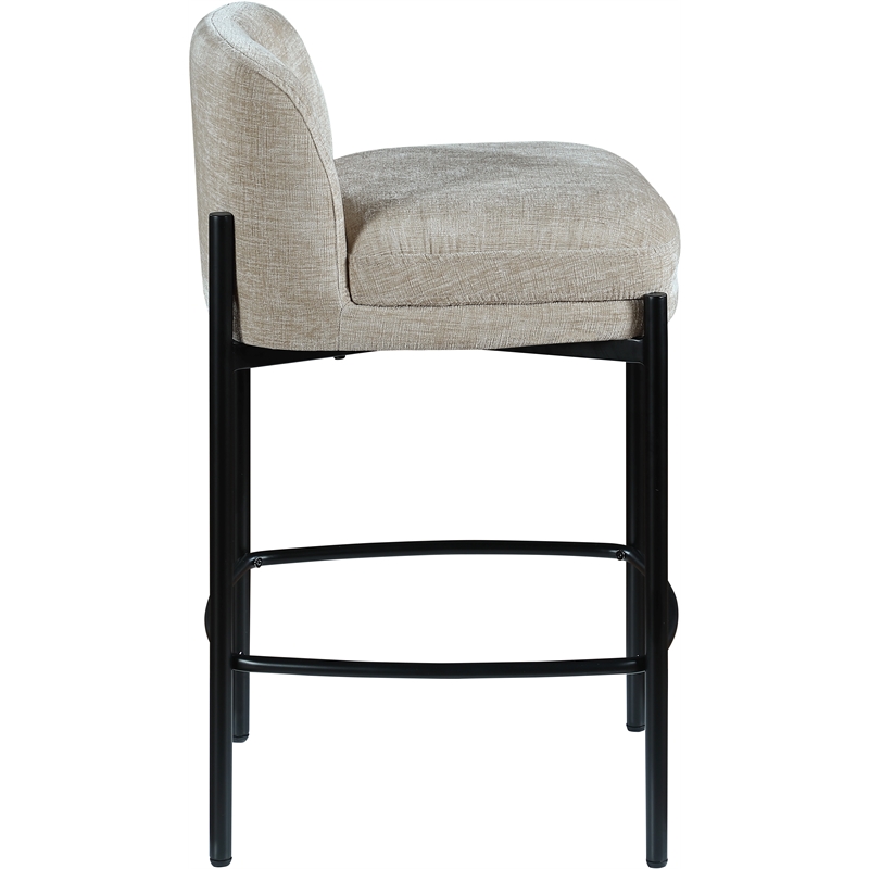 Meridian Furniture Burton Beige Chenille Fabric Stool (Set of 2)