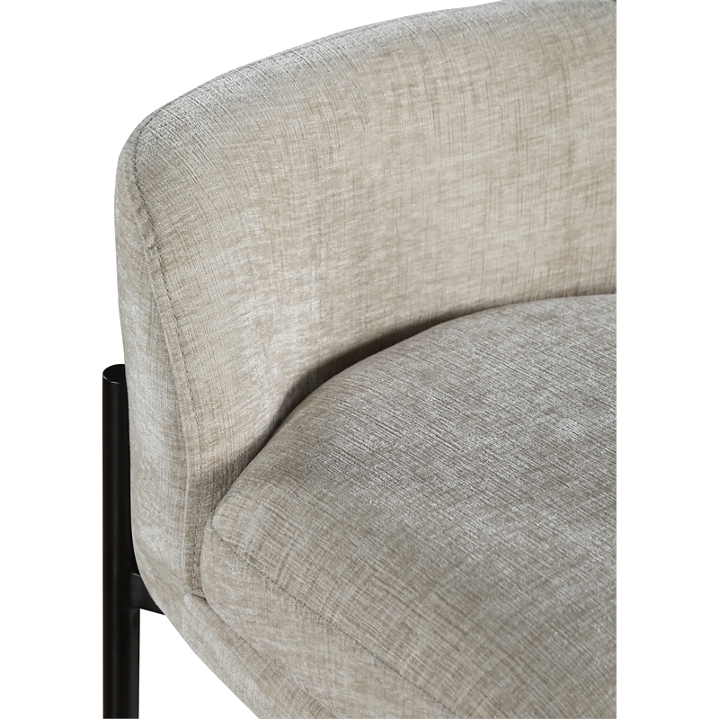 Meridian Furniture Burton Beige Chenille Fabric Stool (Set of 2)