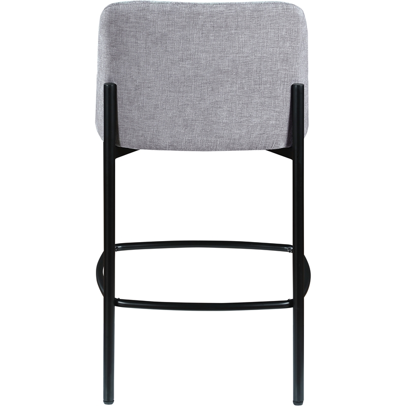 Meridian Furniture Burton Grey Chenille Fabric Stool (Set of 2)