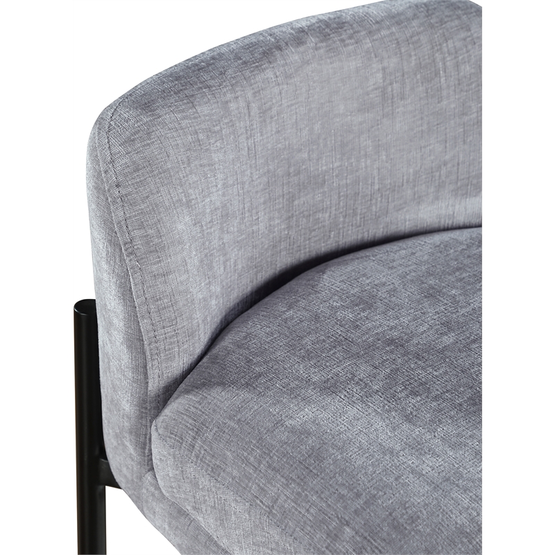Meridian Furniture Burton Grey Chenille Fabric Stool (Set of 2)