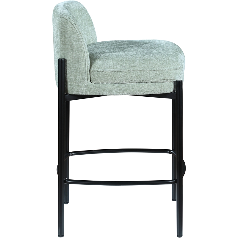 Meridian Furniture Burton Mint Chenille Fabric Stool (Set of 2)
