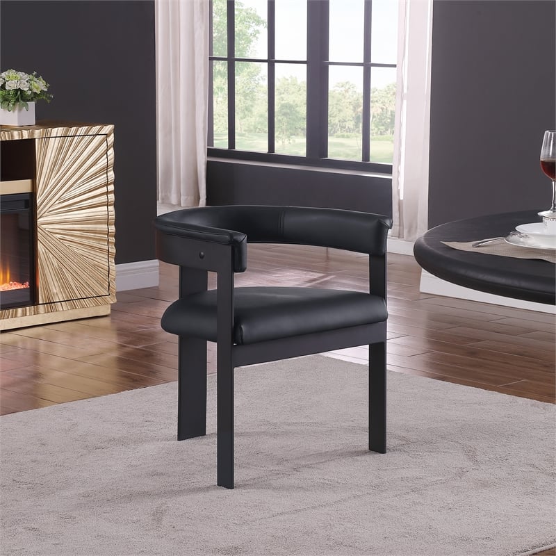 Meridian Furniture Romeo Black Vegan Leather Dining Chair (Set of 2)