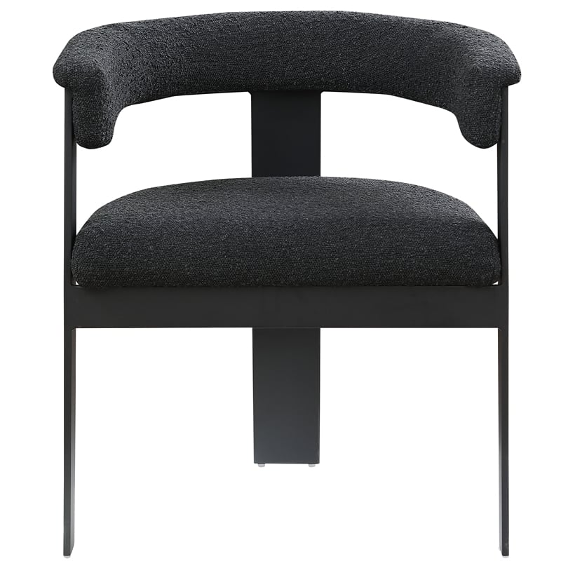 Meridian Furniture Romeo Black Boucle Fabric Dining Chair (Set of 2)