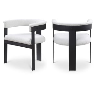 Meridian Furniture Romeo Cream Boucle Fabric Dining Chair (Set of 2)