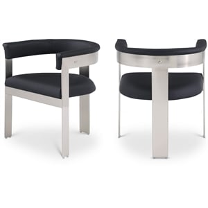 Meridian Furniture Romeo Black Vegan Leather Dining Chair (Set of 2)