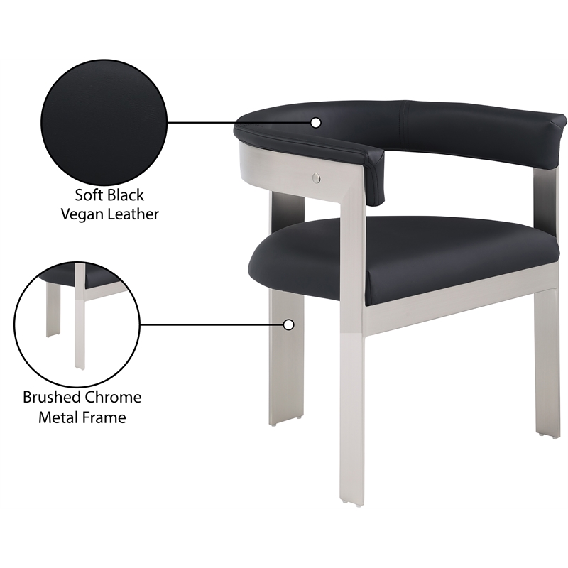 Meridian Furniture Romeo Black Vegan Leather Dining Chair (Set of 2)