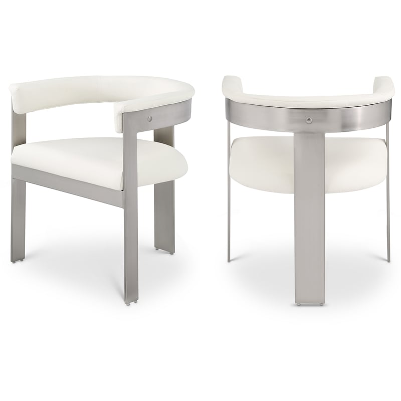 Meridian Furniture Romeo Cream Vegan Leather Dining Chair (Set of 2)