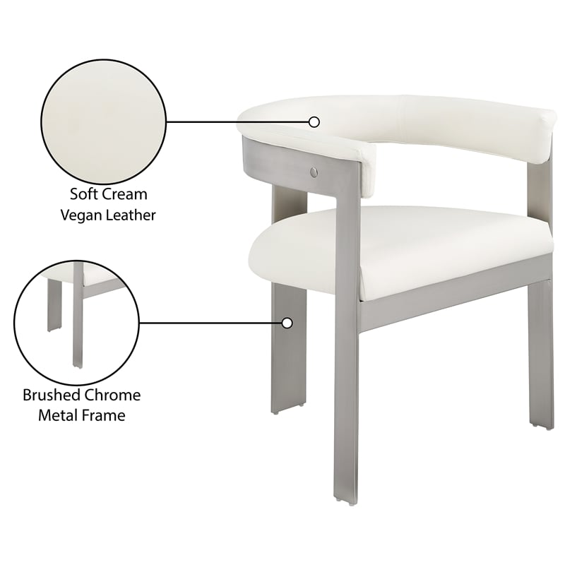 Meridian Furniture Romeo Cream Vegan Leather Dining Chair (Set of 2)