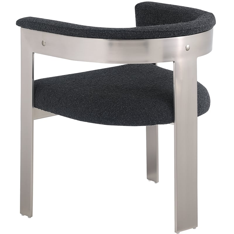 Meridian Furniture Romeo Black Boucle Fabric Dining Chair (Set of 2)