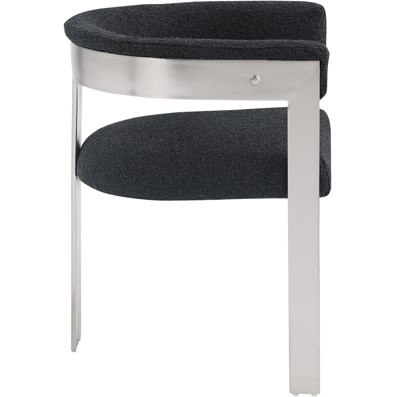 Meridian Furniture Romeo Black Boucle Fabric Dining Chair (Set of 2)