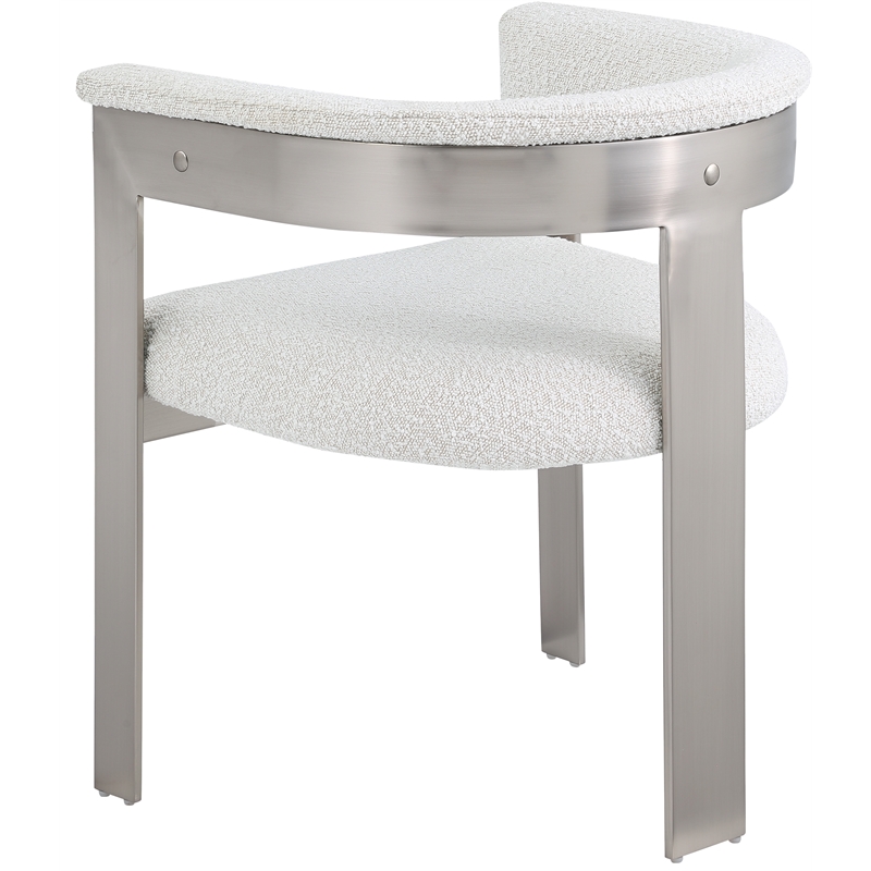 Meridian Furniture Romeo Cream Boucle Fabric Dining Chair (Set of 2)
