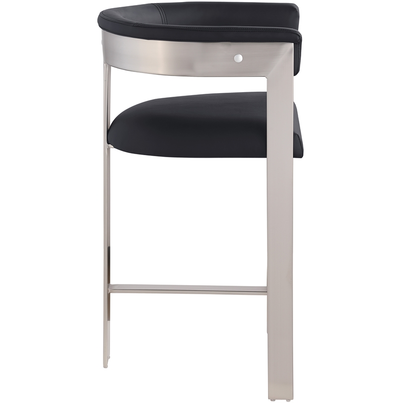 Meridian Furniture Romeo Black Vegan Leather Counter Stool (Set of 2)
