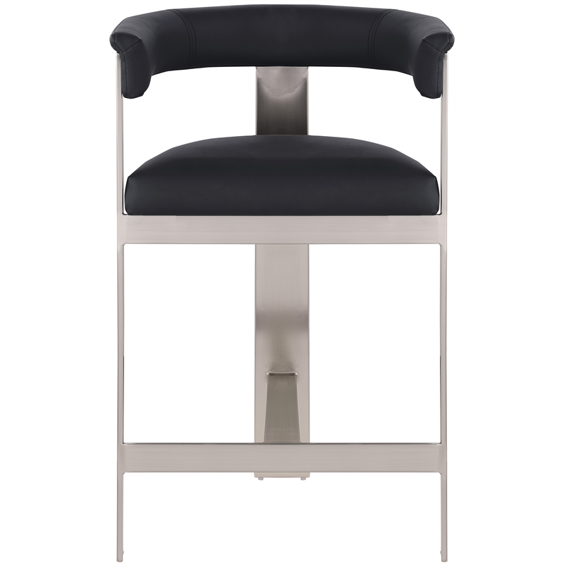Meridian Furniture Romeo Black Vegan Leather Counter Stool (Set of 2)