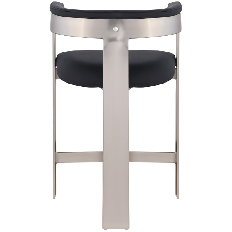 Meridian Furniture Romeo Black Vegan Leather Counter Stool (Set of 2)