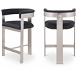 Meridian Furniture Romeo Black Vegan Leather Counter Stool (Set of 2)