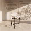 Meridian Furniture Burke Cream Vegan Leather Bar Stool