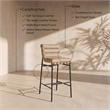 Meridian Furniture Burke Tan Vegan Leather Bar Stool