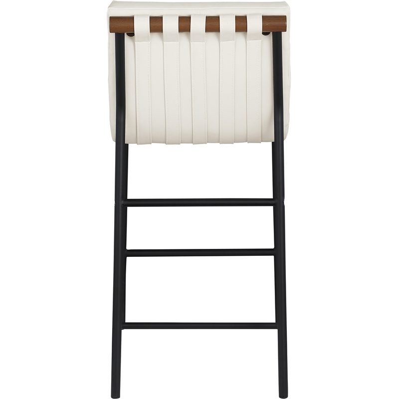 Meridian Furniture Burke Cream Vegan Leather Counter Stool