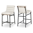 Meridian Furniture Burke Cream Vegan Leather Counter Stool