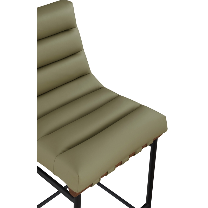 Meridian Furniture Burke Green Vegan Leather Counter Stool