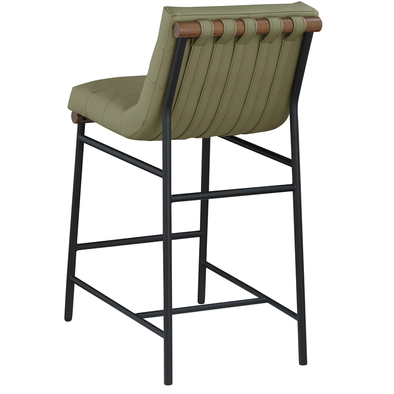 Meridian Furniture Burke Green Vegan Leather Counter Stool