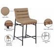 Meridian Furniture Burke Tan Vegan Leather Counter Stool