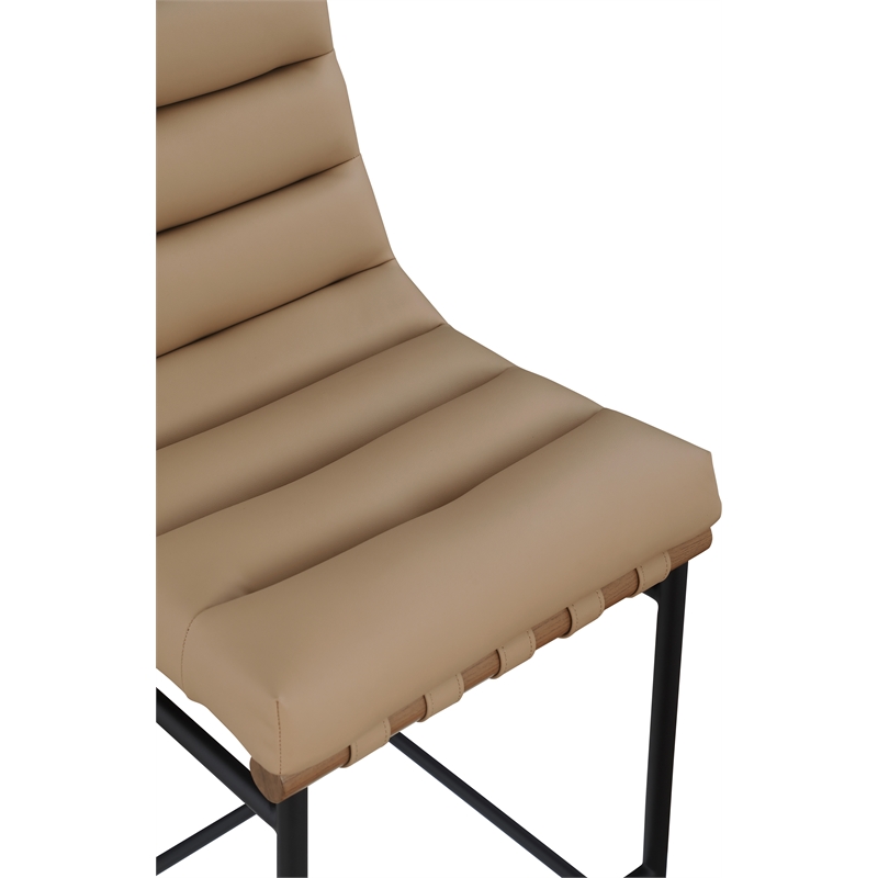 Meridian Furniture Burke Tan Vegan Leather Counter Stool