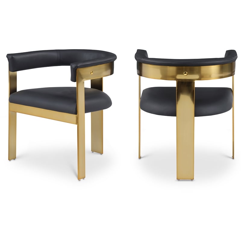 Meridian Furniture Romeo Black Vegan Leather Dining Chair (Set of 2)
