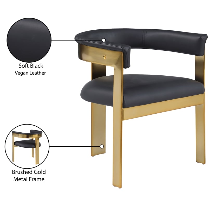 Meridian Furniture Romeo Black Vegan Leather Dining Chair (Set of 2)