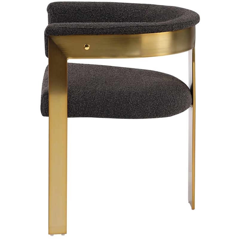 Meridian Furniture Romeo Brown Boucle Fabric Dining Chair (Set of 2)