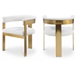 Meridian Furniture Romeo Cream Boucle Fabric Dining Chair (Set of 2)