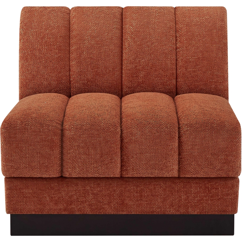 Meridian Furniture Quinn Cognac Chenille Fabric Armless Chair