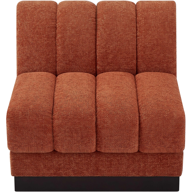 Meridian Furniture Quinn Cognac Chenille Fabric Armless Chair