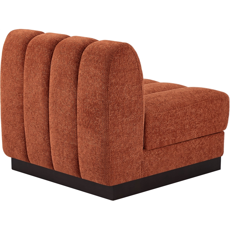 Meridian Furniture Quinn Cognac Chenille Fabric Armless Chair