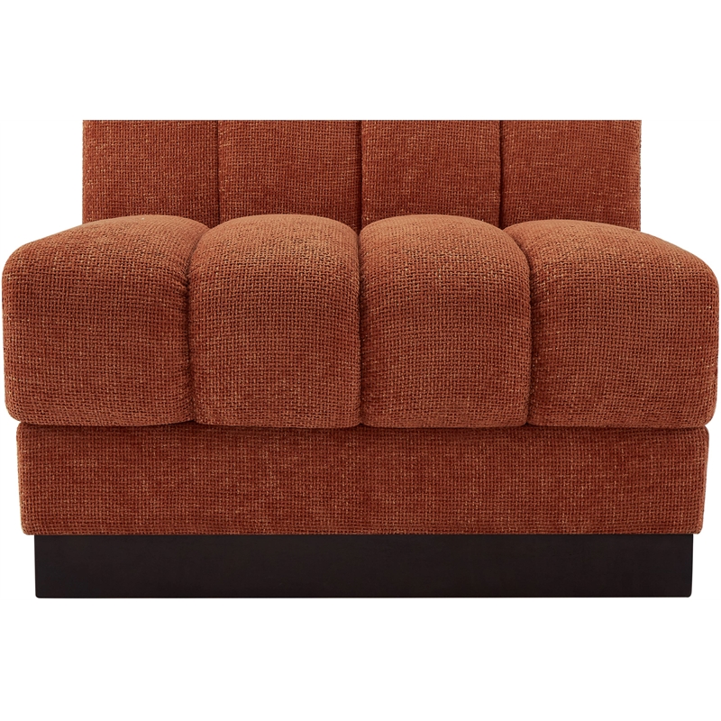 Meridian Furniture Quinn Cognac Chenille Fabric Armless Chair