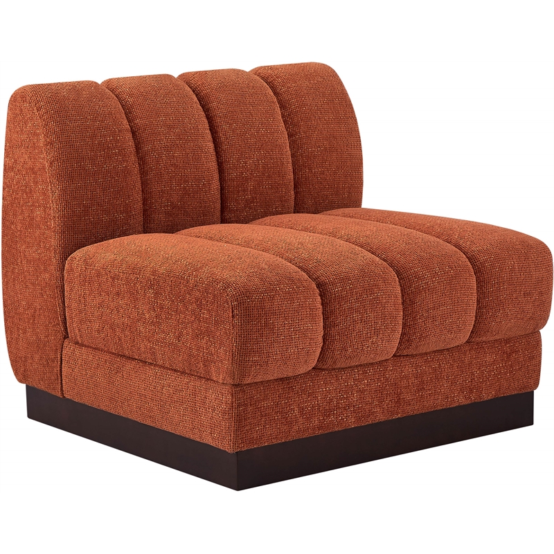Meridian Furniture Quinn Cognac Chenille Fabric Armless Chair