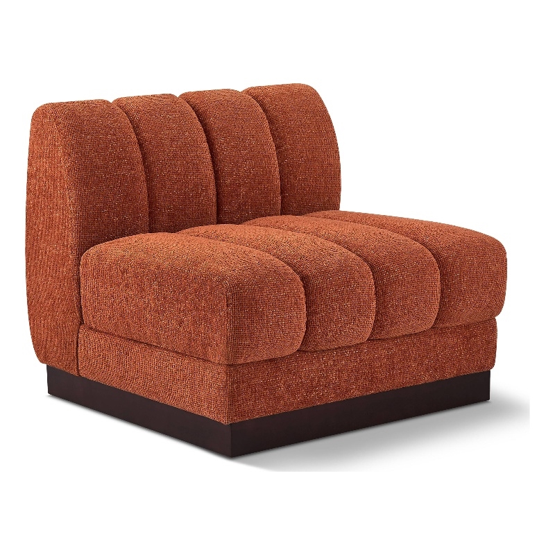Meridian Furniture Quinn Cognac Chenille Fabric Armless Chair