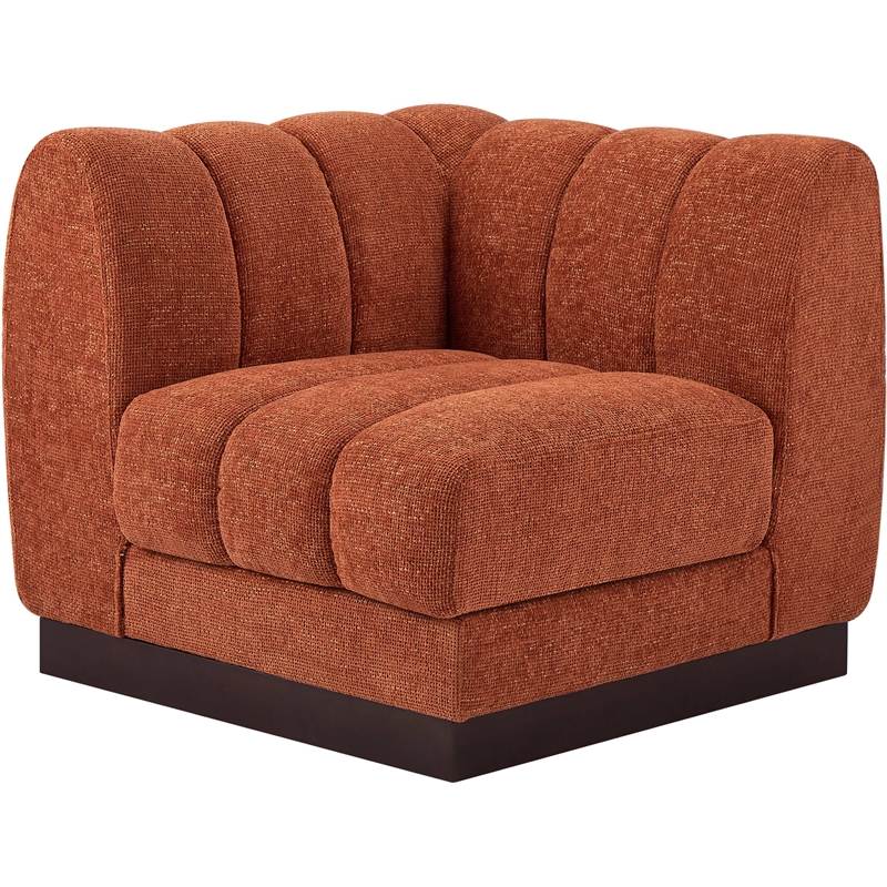 Meridian Furniture Quinn Cognac Chenille Fabric Corner Chair