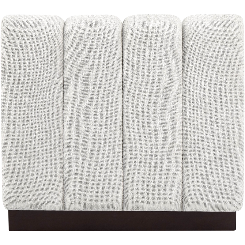 Meridian Furniture Quinn Cream Chenille Fabric Armless Chair