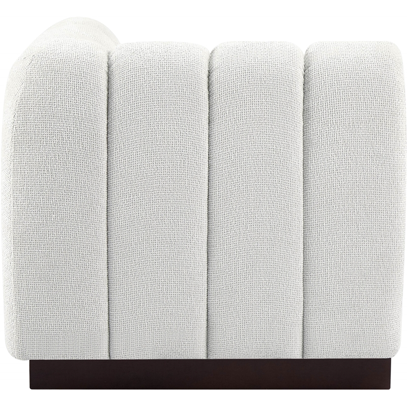 Meridian Furniture Quinn Cream Chenille Fabric Corner Chair