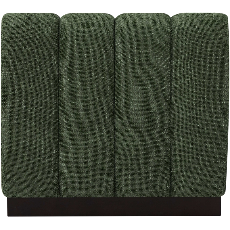 Meridian Furniture Quinn Green Chenille Fabric Armless Chair