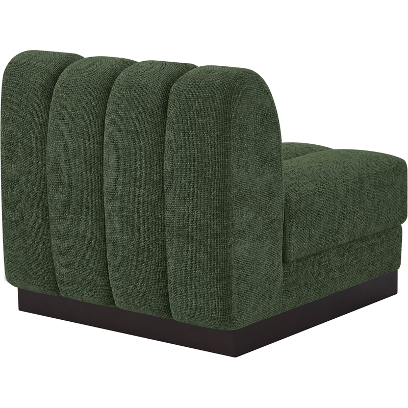 Meridian Furniture Quinn Green Chenille Fabric Armless Chair