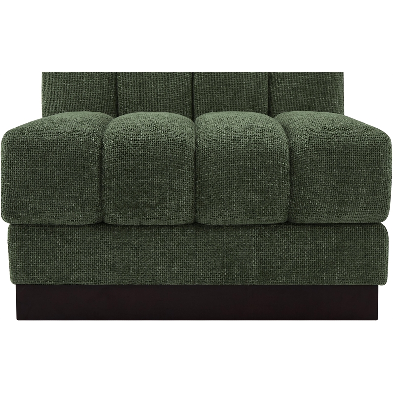 Meridian Furniture Quinn Green Chenille Fabric Armless Chair
