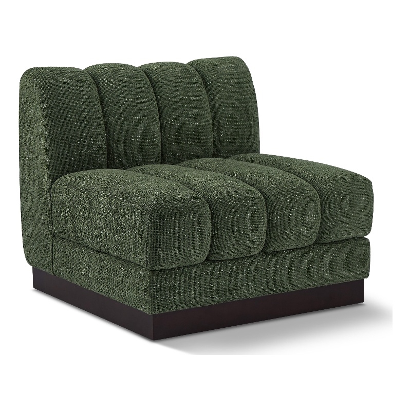 Meridian Furniture Quinn Green Chenille Fabric Armless Chair